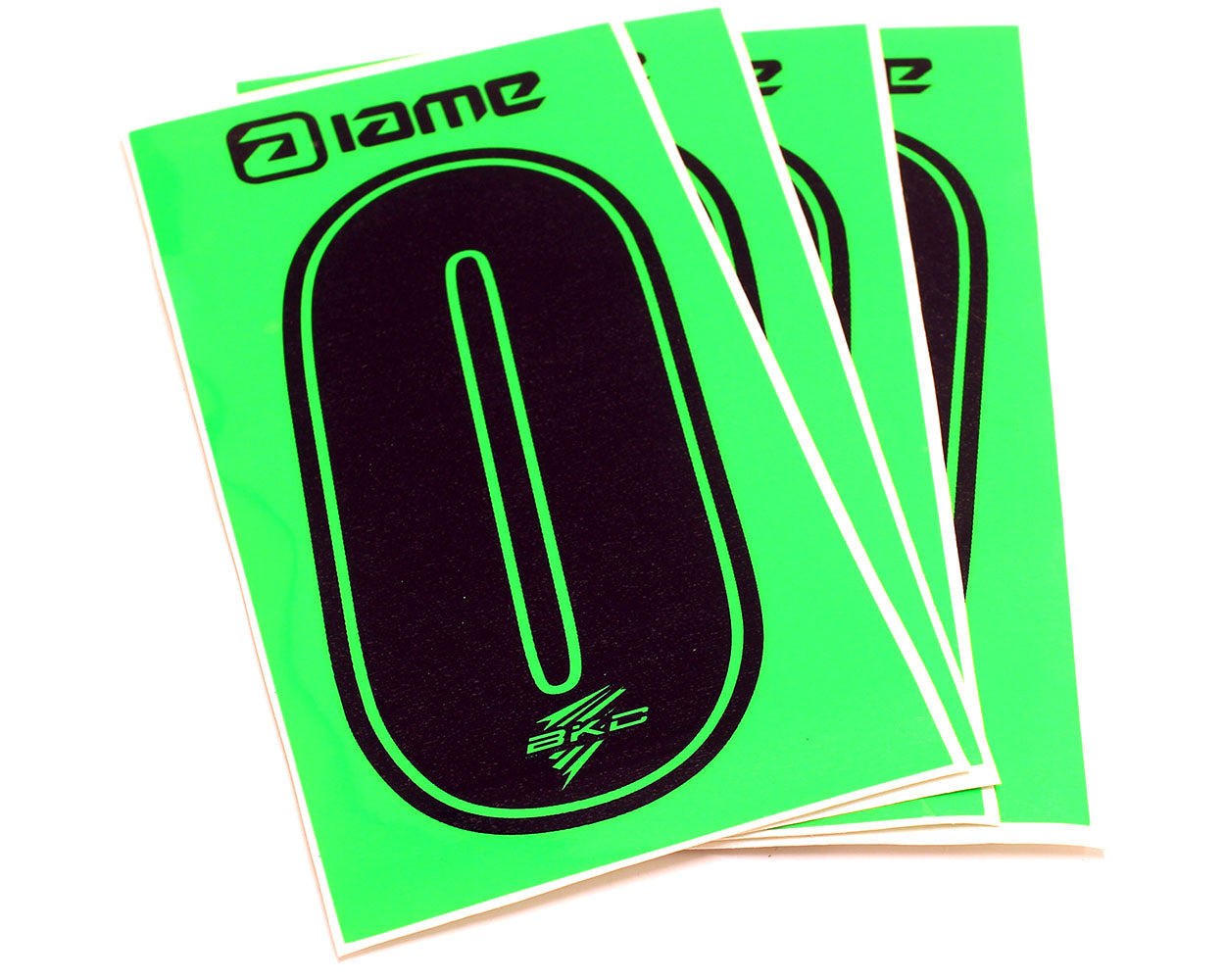 Bkc Bambino Race Numbers - 0 Black On Green - Pack 4