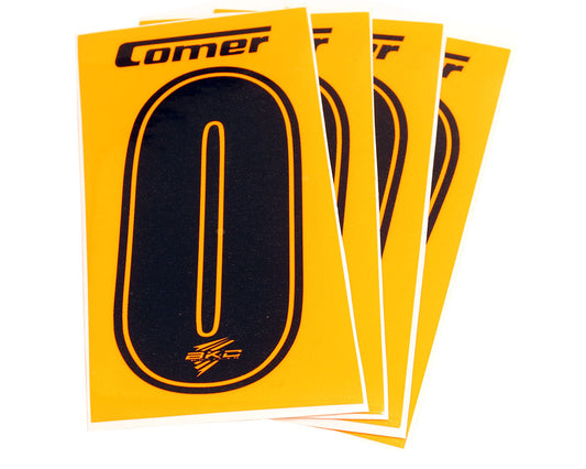 Bkc Bambino Race Numbers - 0 Black On Orange - Pack 4