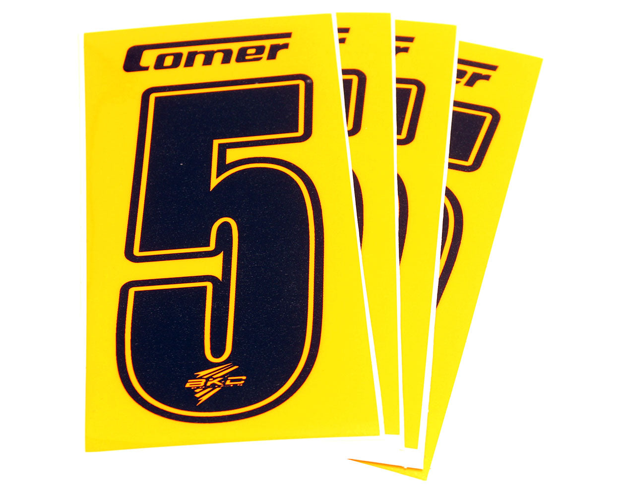 Bkc Bambino Race Numbers - 5 Black On Orange - Pack 4