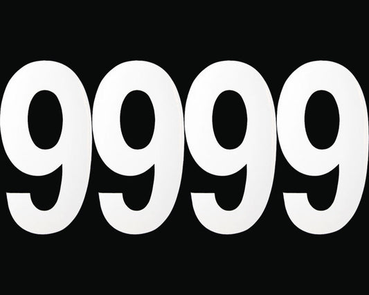 Adhesive Number 9 White Pkt 4