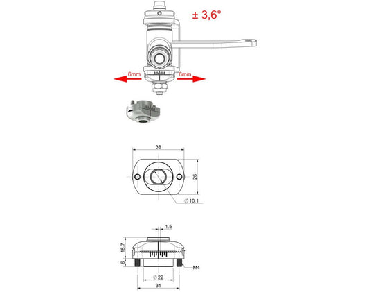 R/R Caster Adjustor 10mm (Single)