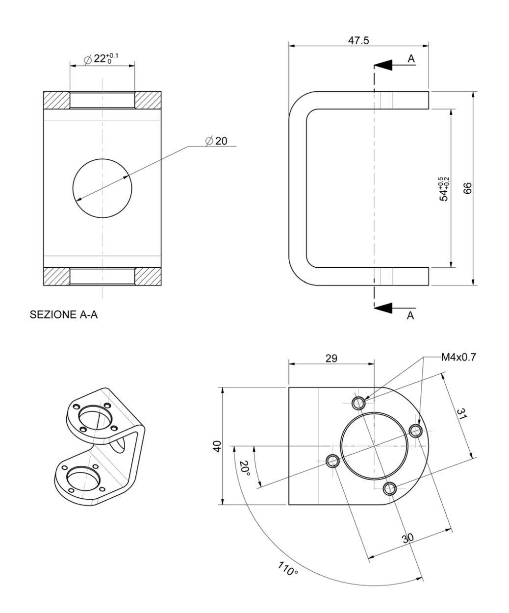 Chassis Yoke Bracket With Adjustment Holes