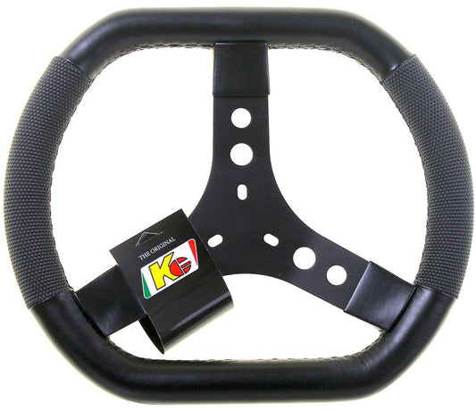 Kg F1 Flat Top And Bottom Steering Wheel 330mm - Black